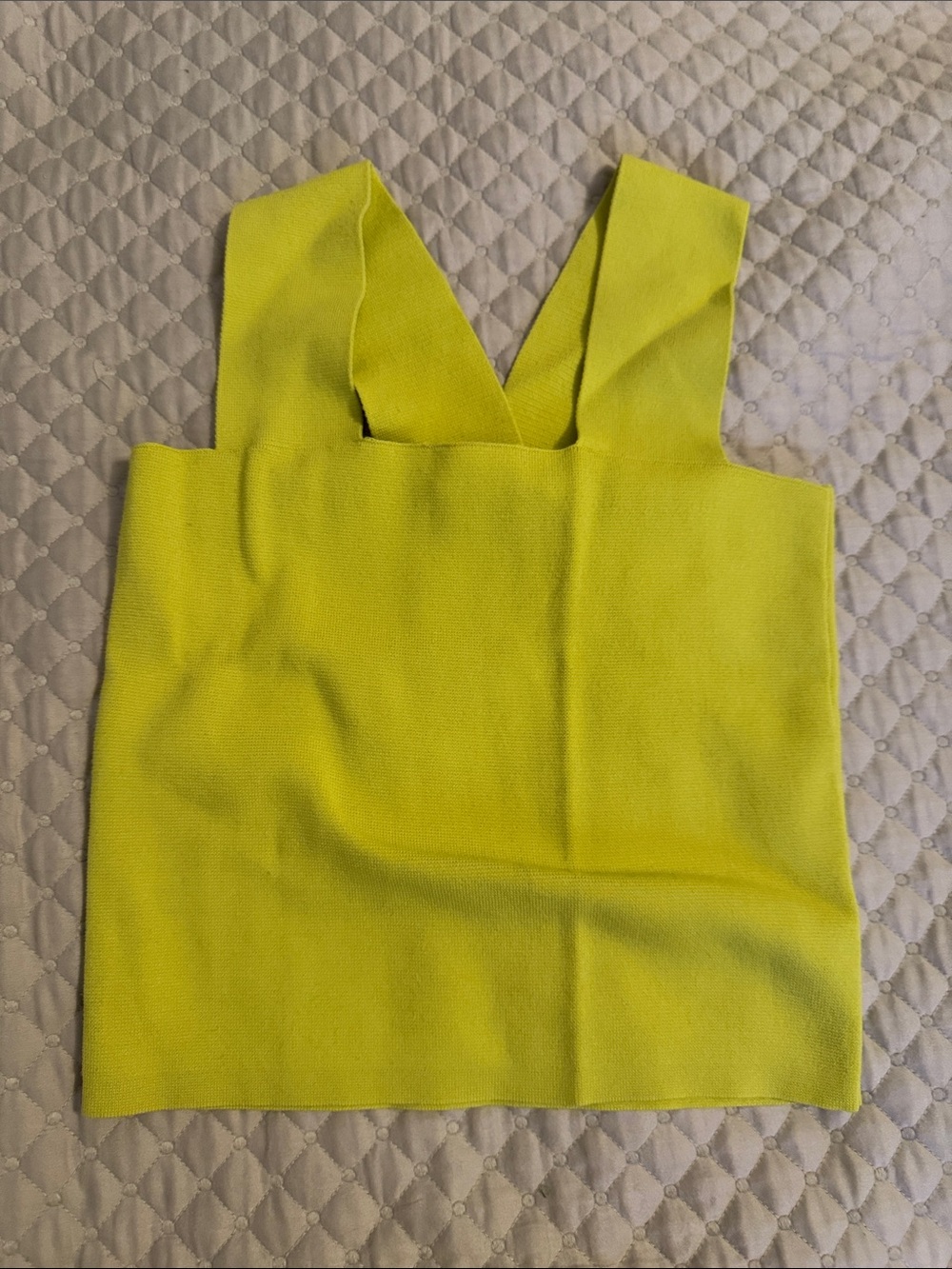 House of Harlow 1960 Neon Yellow Square-Neck Knit Tank